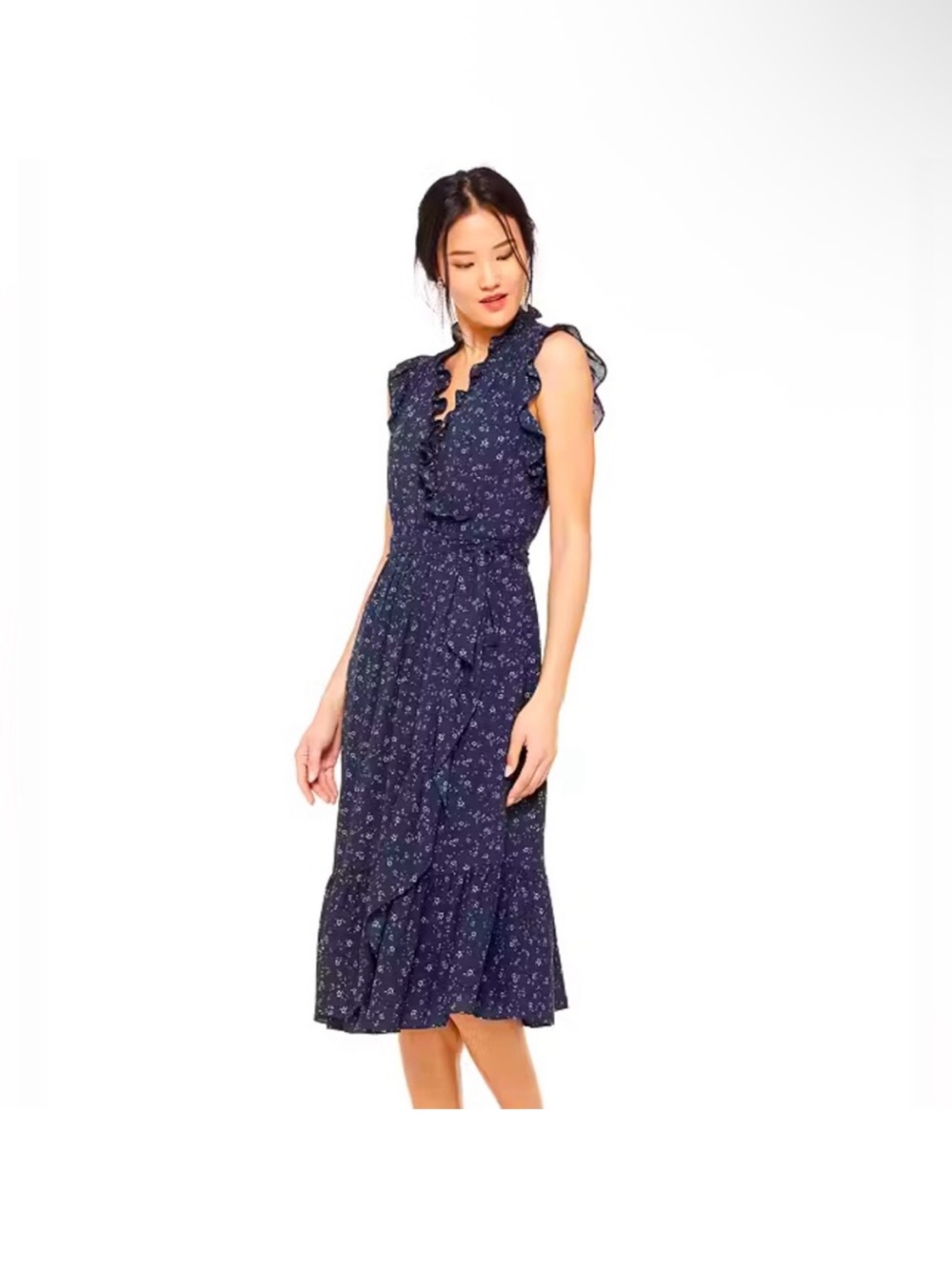 Kate Spade Out West Wild Roses Floral Ruffle Wrap Dress size 10 NWOT